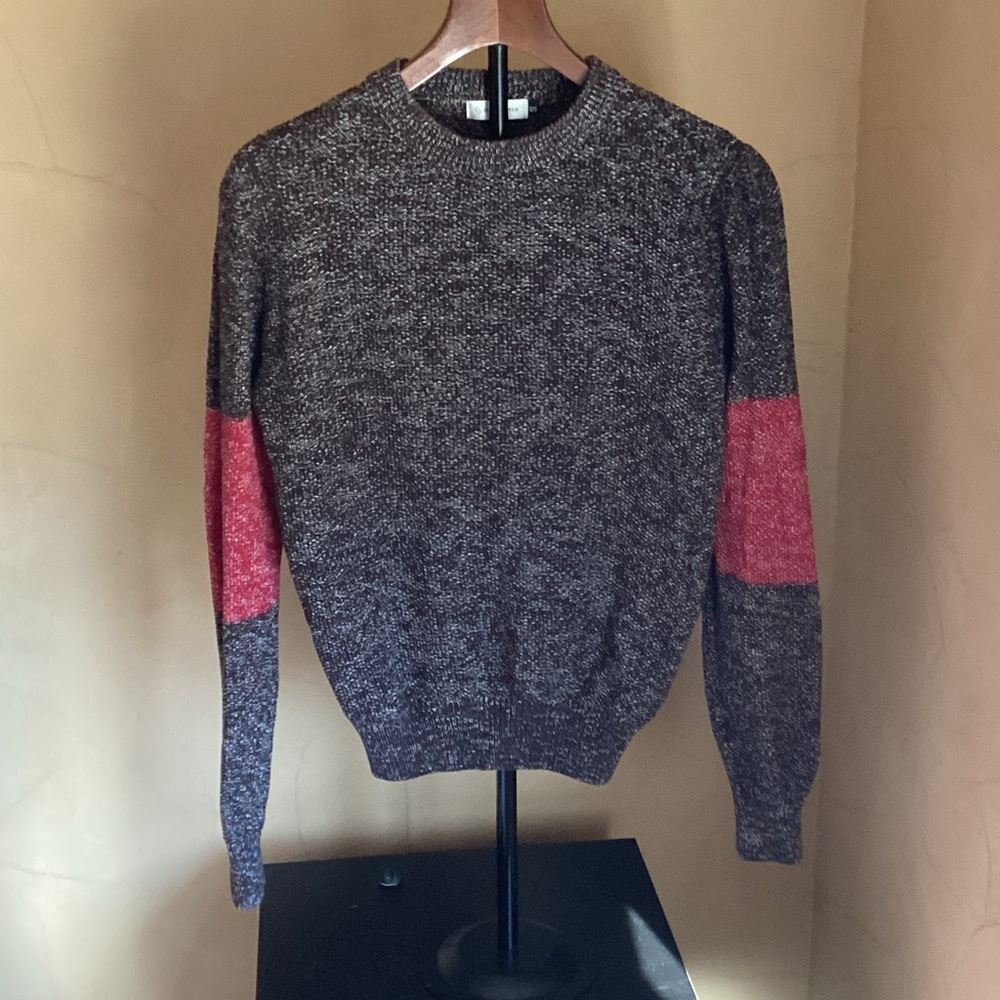 Men's Brown and Red Crewneck Sweater